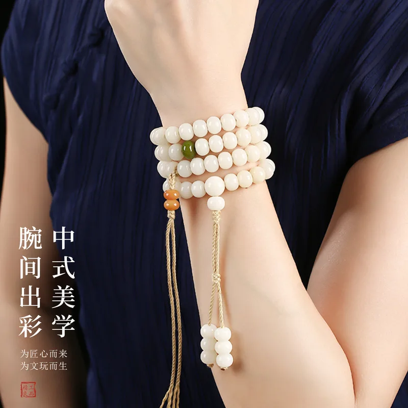 Tràng hạt bồ đề Bạch Ngọc 108 hạt – trắng tinh (TB05) – ảnh 3
