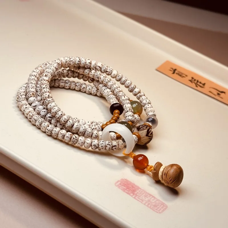 Tràng hạt bồ đề Tinh Nguyệt 108 hạt – phối hạt điểm nhấn (TT06)