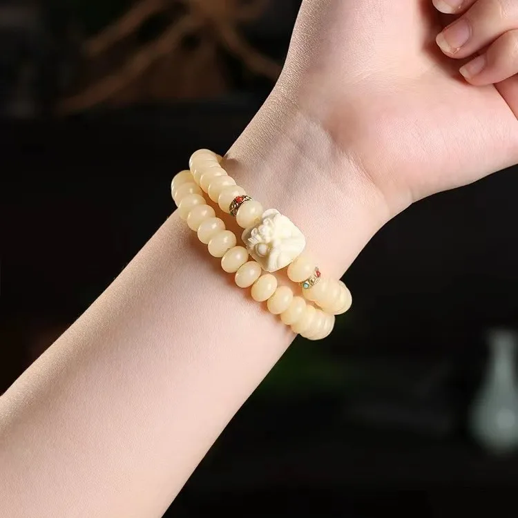 Vòng tay bồ đề Bạch Ngọc quấn 2 vòng – phối hạt điểm nhấn (VB01) – ảnh 3