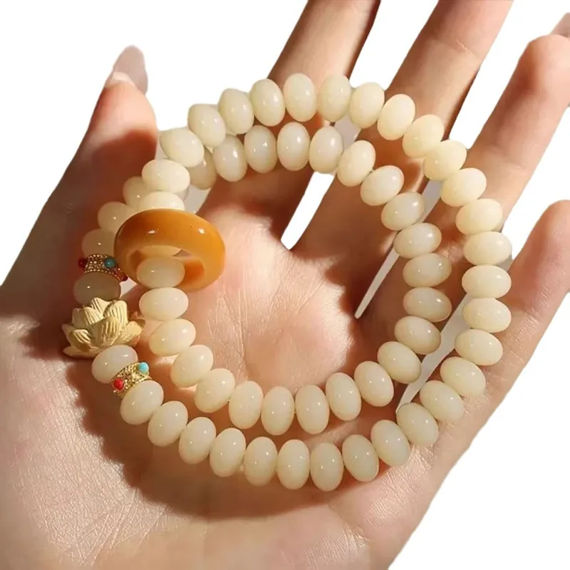 Vòng tay bồ đề Bạch Ngọc quấn 2 vòng – phối hạt điểm nhấn (VB01) – ảnh 4