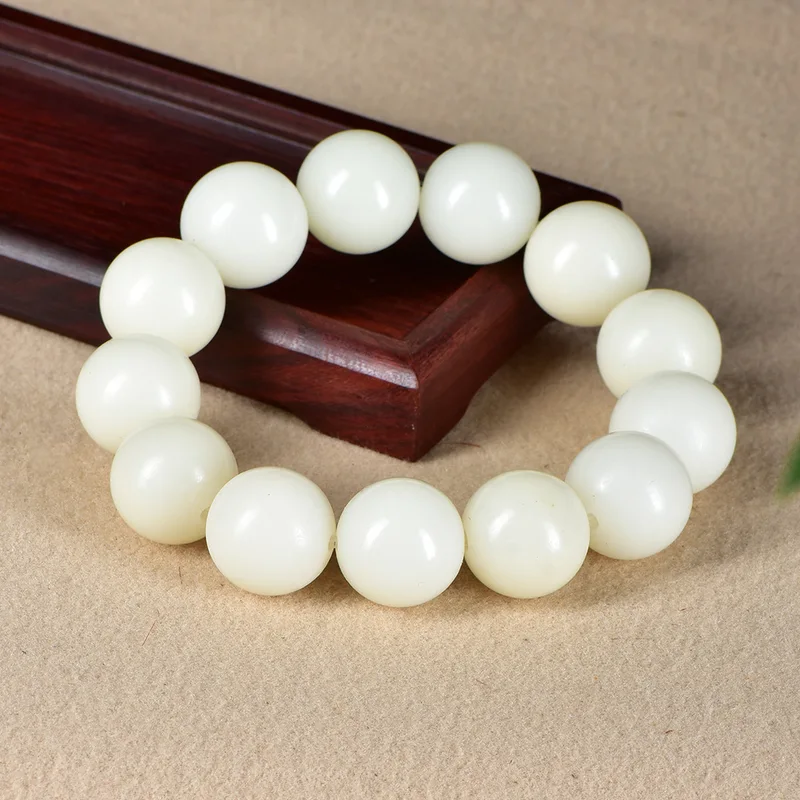 Vòng tay bồ đề Bạch Ngọc trắng – 1 vòng hạt tròn (VB03) – ảnh 2