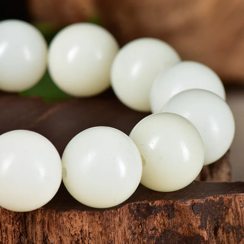 Vòng tay bồ đề Bạch Ngọc trắng – 1 vòng hạt tròn (VB03) – ảnh 4